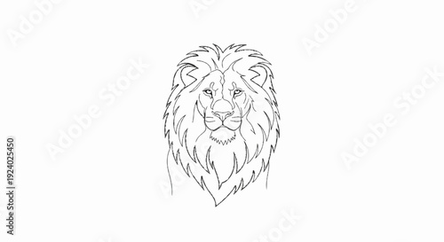 Stylized sketch of a lion's head with a full mane