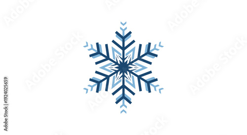 Abstract snowflake design on white background ideal for seasonal themes