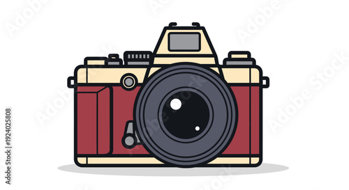 Vintage camera illustration isolated on white background for design purposes