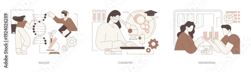 Associate in Science degree isolated cartoon vector illustrations se