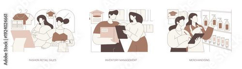 Retail college isolated cartoon vector illustrations se