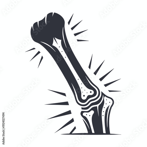 The black outline of a stylized, canine bone creates a bold impact