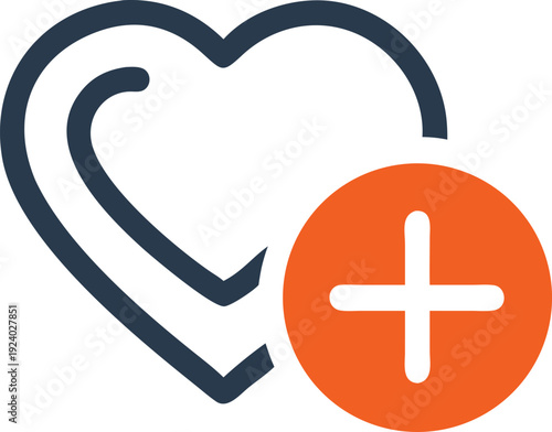 New heart icon with a plus symbol adds fresh dimension and significance