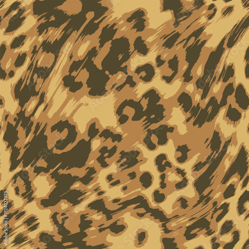 3 colors ghostly blurred vector leopard jaguar animal skin seamless pattern, modern abstract animal print design with soft faded edges and ethereal diffusion effect, elegant hybrid leopard and jaguar 