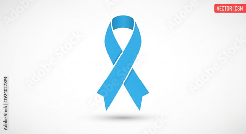 Teal awareness ribbon symbol on white background for health and support causes