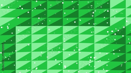 Green Geometric Pattern with White Dots Animation.