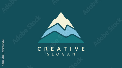 This minimalist mountainscape logo emphasizes creativity and nature, perfect for companies looking to promote their innovative and adventurous spirit in branding.