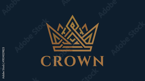 Crown logo symbolizes royalty and prestige, featuring intricate designs in elegant gold, tailored for brands focusing on luxury, excellence, and high-status offerings.