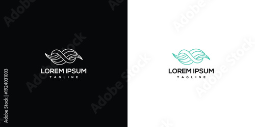 Abstract Wave Infinity Logo Design Vector - Modern Business Brand Identity Symbol.