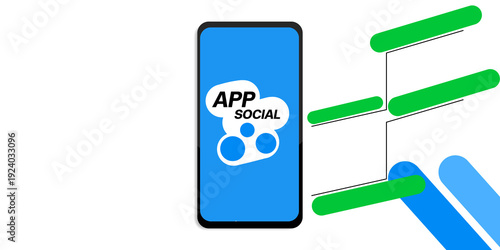 Smartphone chat box for organizational business planning illustration	