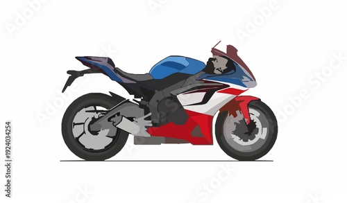 Modern sport motorcycle side view vector illustration with elegant racing bike design isolated on white background