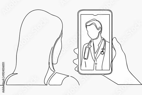 Woman having a virtual medical consultation on a smartphone