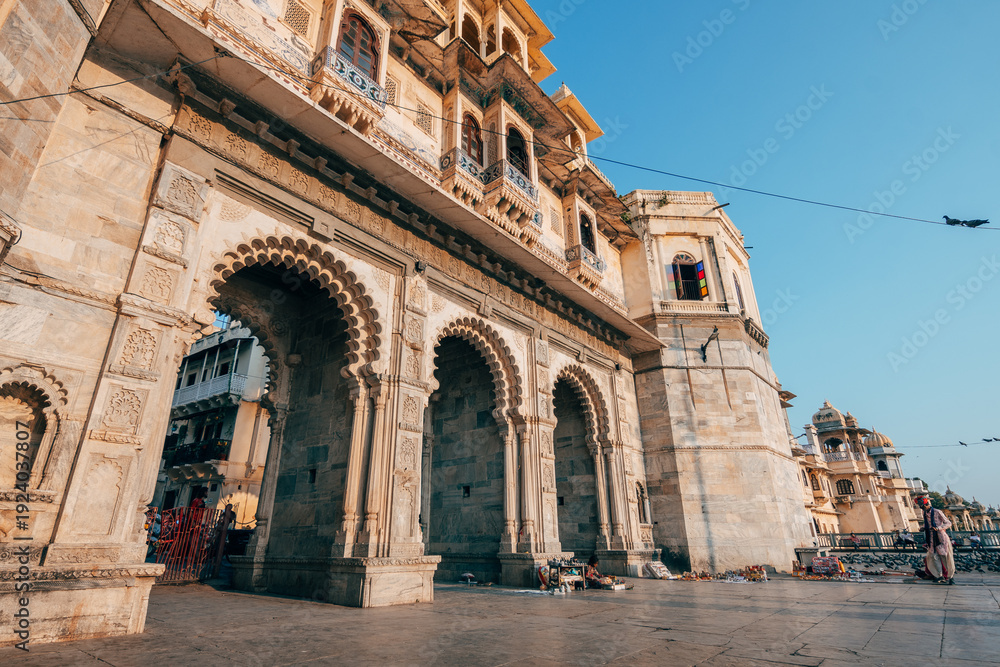 Fototapeta premium street view of udaipur city, india