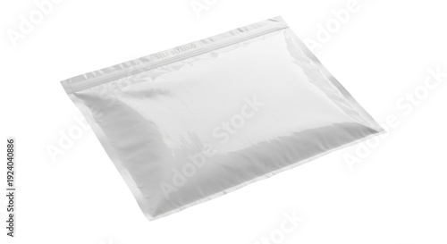Blank White Zipper Pouch Isolated on Black Background for Food, Product, and Medical Packaging - Photo-realistic Doy-pack
