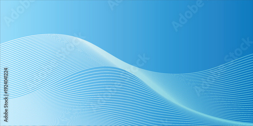 Abstract Blue Wave Lines Gradient Background,