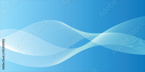 Abstract Blue Wave Lines Gradient Background,