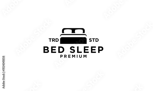 Minimalist Bed Sleep Premium Logo Design Icon