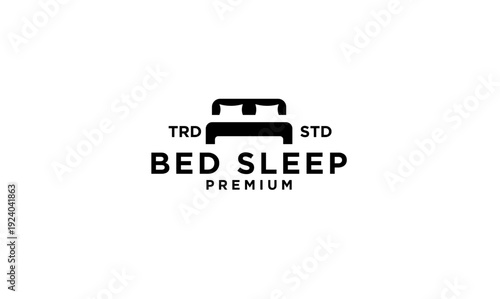 Minimalist Bed Icon Logo for Sleep and Comfort Branding