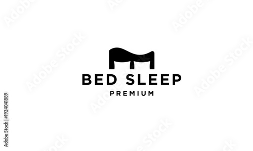 Modern Bed Sleep Premium Logo with Stylized Pillow Icon