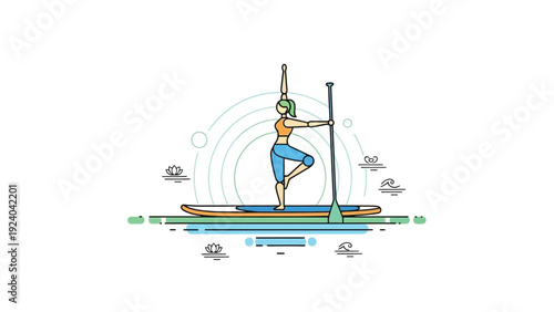 Person on Stand-Up Paddleboard practicing yoga on water