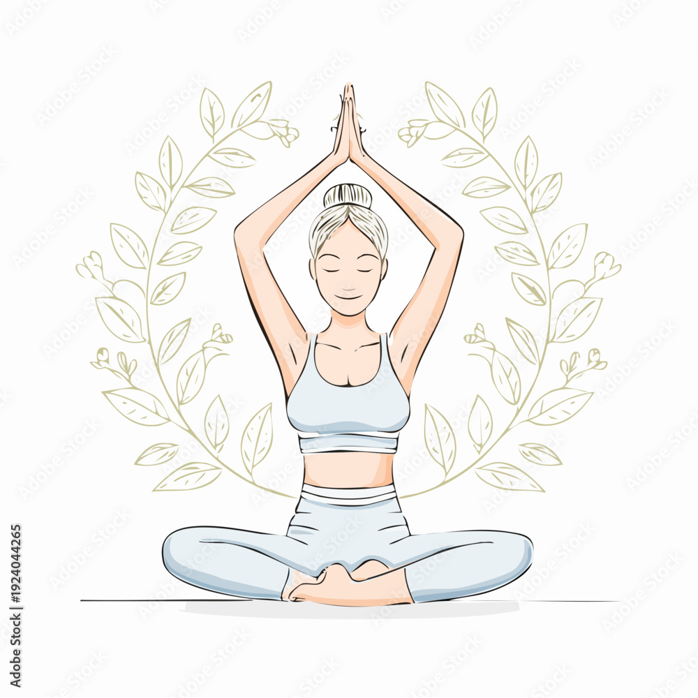 Obraz premium young woman doing yoga exercise