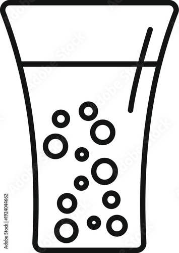 Drinking glass filled with bubbly sparkling beverage depicting refreshment