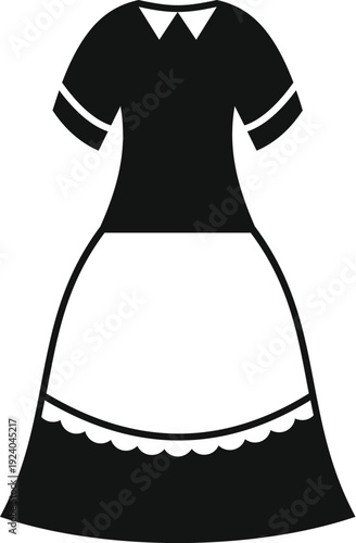 Maid uniform with apron providing service, hospitality, and traditional concept