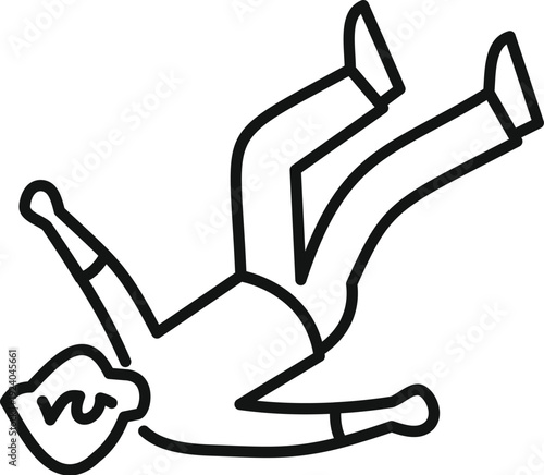 Person falling head first, representing accident, gravity, or loss of balance