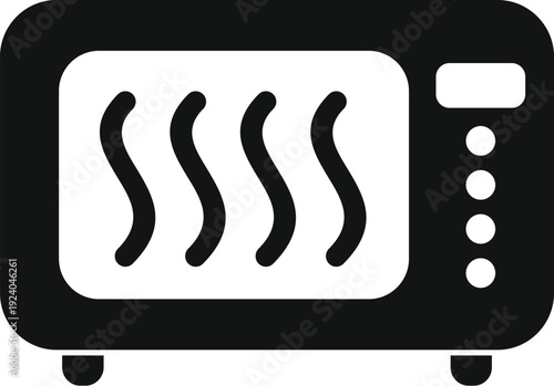 Microwave oven heating food, representing cooking, kitchen, and appliance functions