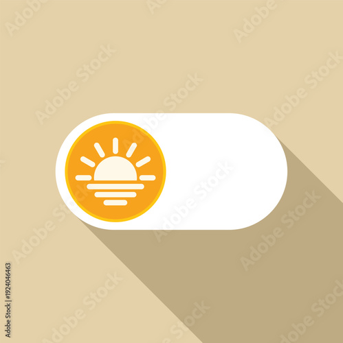 User interface toggle switch showing light mode setting with a sun icon