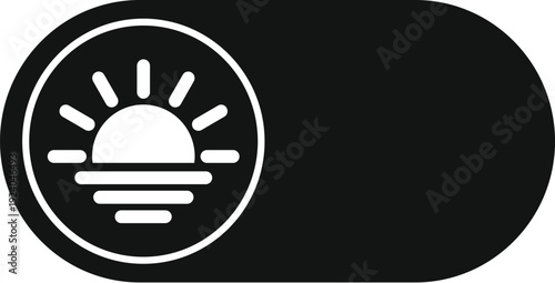 Interface element displaying a sunrise icon within an active toggle switch