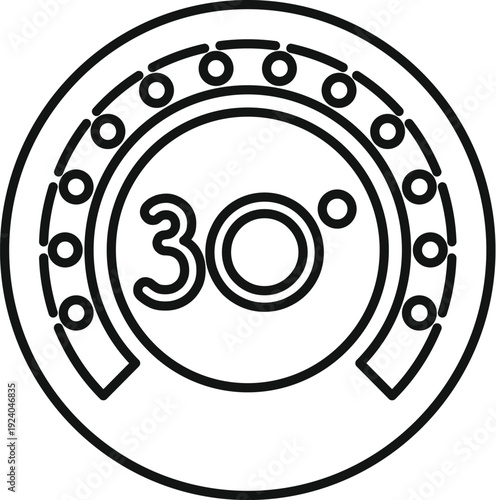 Washing machine dial showing a 30 degrees celsius temperature setting for laundry