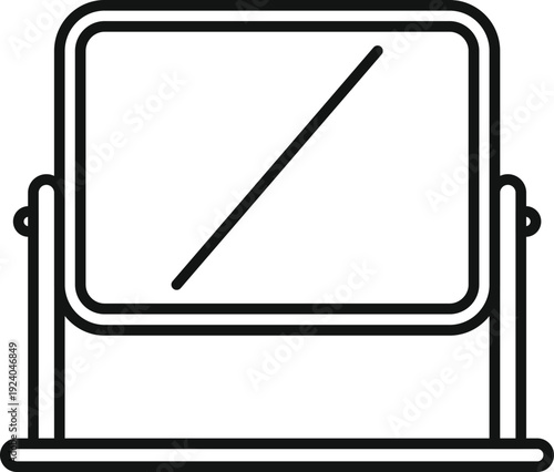 Dressing table mirror outline icon illustrating reflection concept