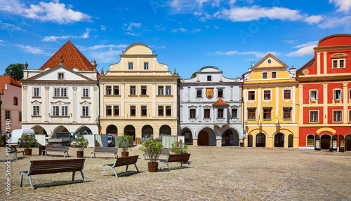 Photography Stock Photo: Central square of Cesky Krumlov, Czech Republic