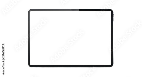 Modern Technology Digital Tablet Mockup with Blank White Screen, Realistic Vector Illustration for App, Website, and UIUX Design Presentation