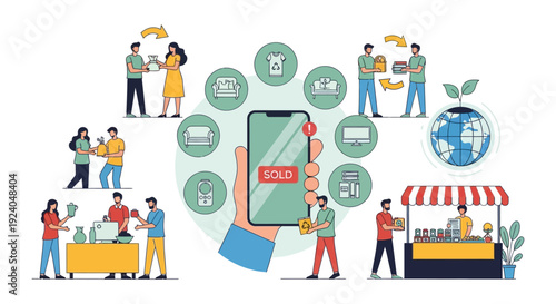 Sustainable Circular Economy: Second-Hand Market, Recycling, and Eco-Friendly Online Exchange