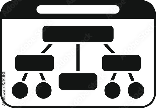 Website sitemap flowchart showing hierarchical structure within a browser window