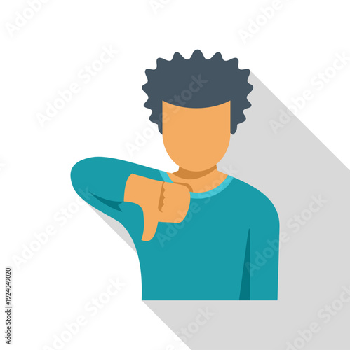 Person making a thumbs down gesture, symbolizing dislike or rejection