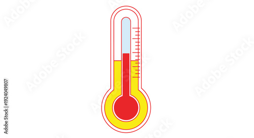 Simple Thermometer Showing Mid-Range Temperature