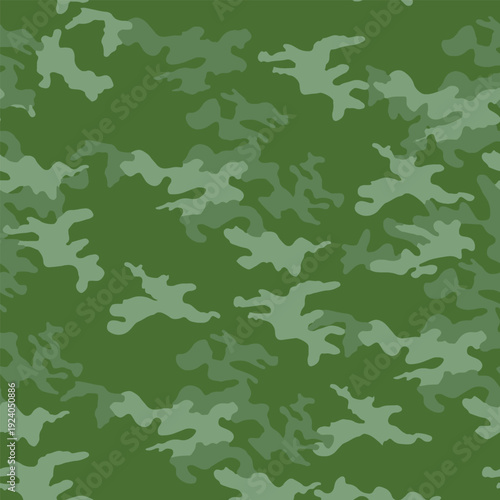 Military green camouflage seamless pattern for textile print for fabric, army style camo background design