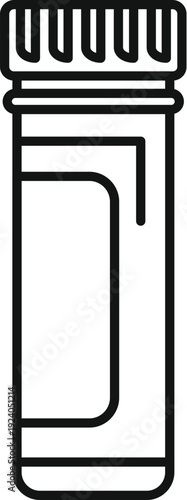 Illustration of a medicine bottle and cap for pharmaceutical and health concepts