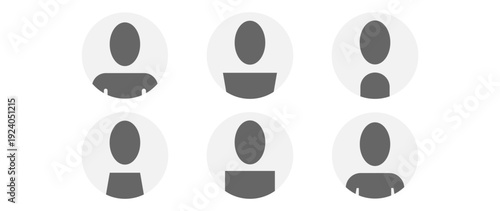 Vector flat illustration in grayscale. Avatar, user profile, person icon, gender neutral silhouette, profile picture. Suitable for social media profiles, icons, screensavers and as a template.
