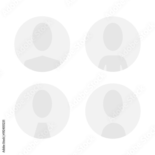Vector flat illustration in grayscale. Avatar, user profile, person icon, gender neutral silhouette, profile picture. Suitable for social media profiles, icons, screensavers and as a template.