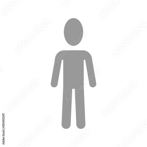 Vector flat illustration in grayscale. Avatar, user profile, person icon, gender neutral silhouette, profile picture. Suitable for social media profiles, icons, screensavers and as a template.