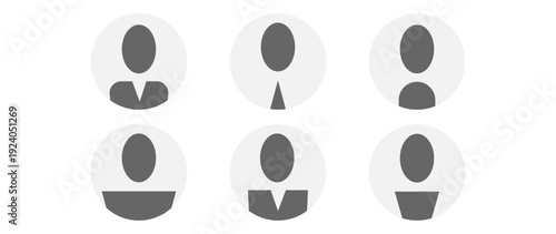 Vector flat illustration in grayscale. Avatar, user profile, person icon, gender neutral silhouette, profile picture. Suitable for social media profiles, icons, screensavers and as a template.