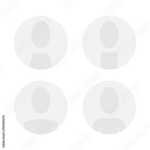 Vector flat illustration in grayscale. Avatar, user profile, person icon, gender neutral silhouette, profile picture. Suitable for social media profiles, icons, screensavers and as a template.