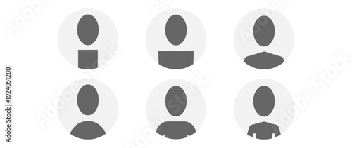 Vector flat illustration in grayscale. Avatar, user profile, person icon, gender neutral silhouette, profile picture. Suitable for social media profiles, icons, screensavers and as a template.