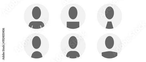 Vector flat illustration in grayscale. Avatar, user profile, person icon, gender neutral silhouette, profile picture. Suitable for social media profiles, icons, screensavers and as a template.