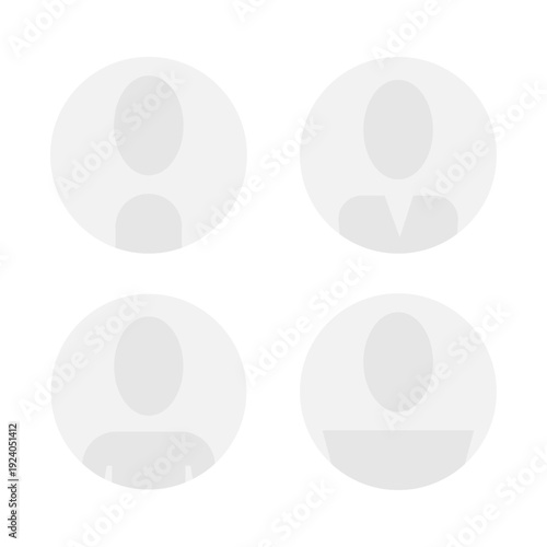 Vector flat illustration in grayscale. Avatar, user profile, person icon, gender neutral silhouette, profile picture. Suitable for social media profiles, icons, screensavers and as a template.