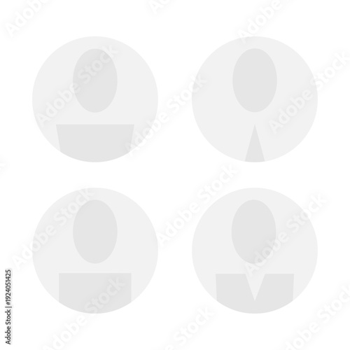 Vector flat illustration in grayscale. Avatar, user profile, person icon, gender neutral silhouette, profile picture. Suitable for social media profiles, icons, screensavers and as a template.